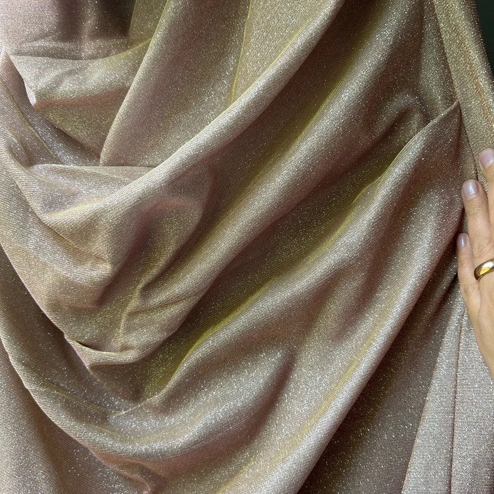 Betsy & Adam's plus size gown pink, gold shimmer! Formal wedding, Like new! - Picture 10 of 10